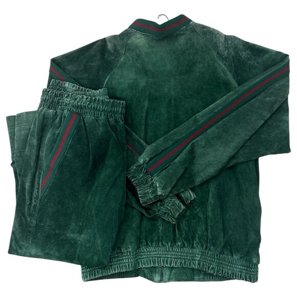 Dapper Dan VTG Authentic 90s Suede Leather Jacket Set SZ XL - Picture 2 of 10